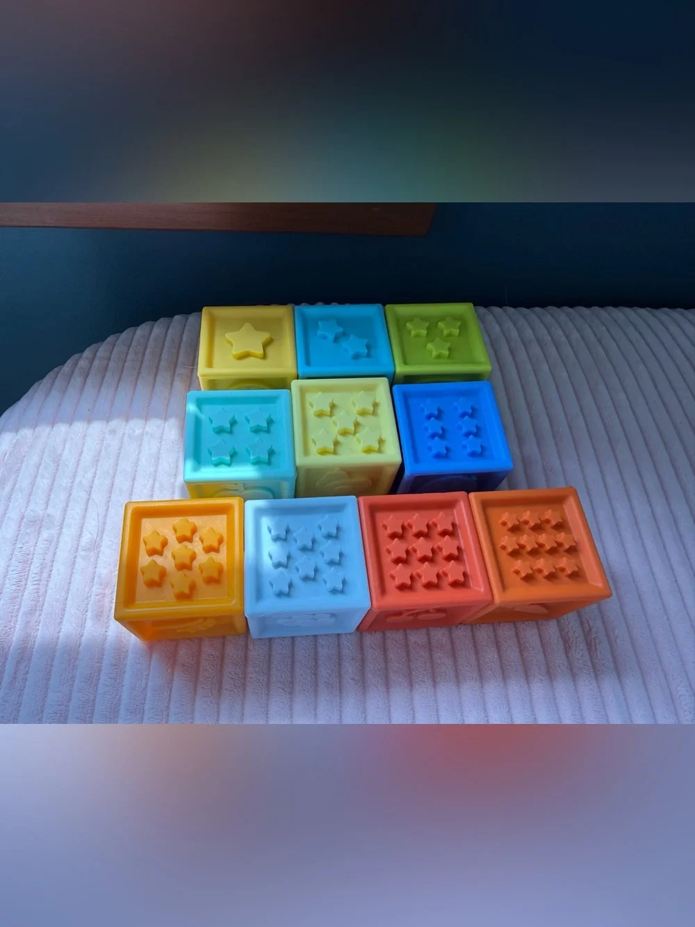 Colorful Silicone Stacking Rainbow & Sensory Blocks Toy Set - Multicolor